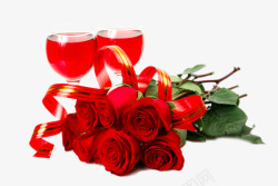 8朵红色的玫瑰花素材