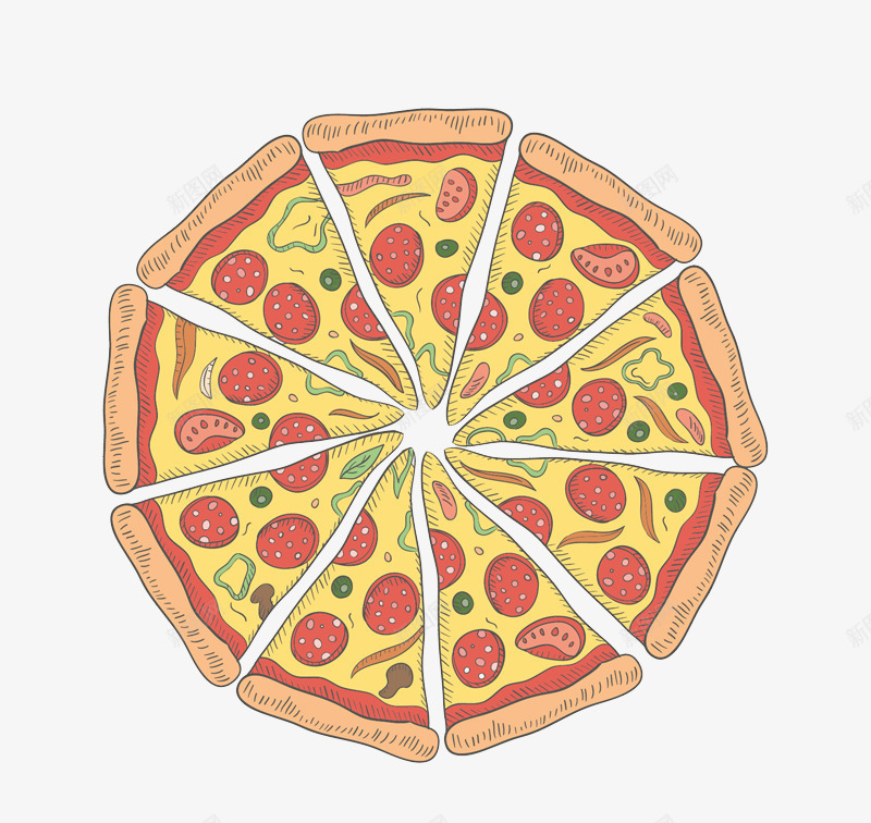 彩色披萨俯视图png免抠素材_新图网 https://ixintu.com 俯视图 彩色 披萨