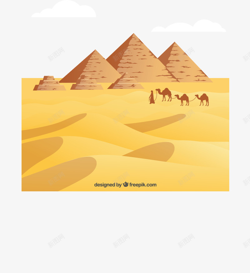 沙漠矢量图ai免抠素材_新图网 https://ixintu.com 古 埃及 景观 沙 绿洲 金字塔 矢量图