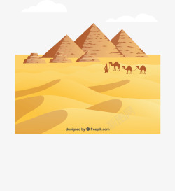 平面古埃及沙漠矢量图高清图片