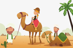 一个女子一个骑在骆驼上的女子矢量图高清图片