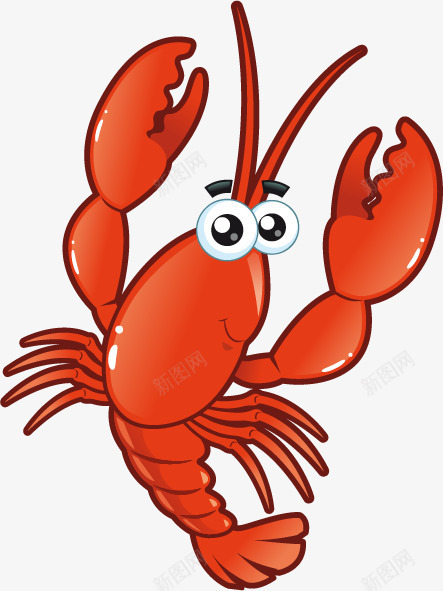 手绘扁平红色的小螃蟹png免抠素材_新图网 https://ixintu.com 扁平 红色 螃蟹