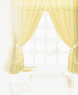 黄色帷幕幕布窗帘透明素材