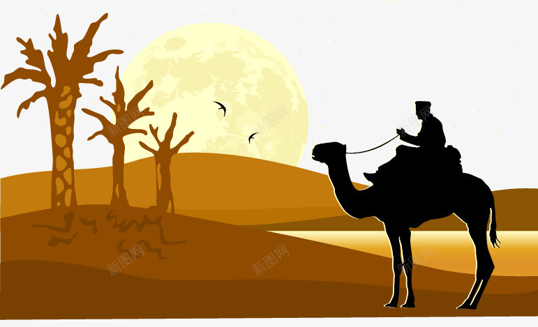 手绘抽象沙漠骆驼图案矢量图ai免抠素材_新图网 https://ixintu.com 手绘 抽象 沙漠骆驼图案 矢量图