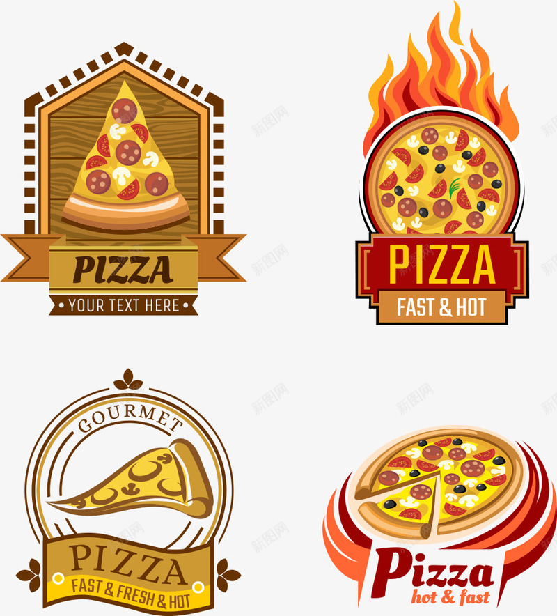 卡通披萨食物矢量图eps免抠素材_新图网 https://ixintu.com 卡通披萨 披萨 矢量披萨 食物 餐饮 矢量图