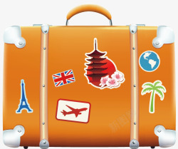 旅游元素行李箱矢量图素材