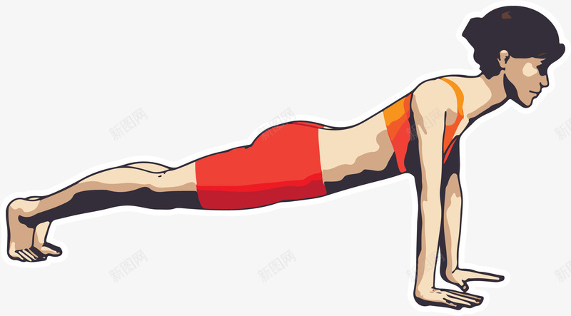 做平板支撑的女子矢量图ai免抠素材_新图网 https://ixintu.com 健身姿势 健身舞 健身舞蹈 健身运动 瑜伽 矢量健身 舞蹈 运动 运动健身 锻炼 矢量图