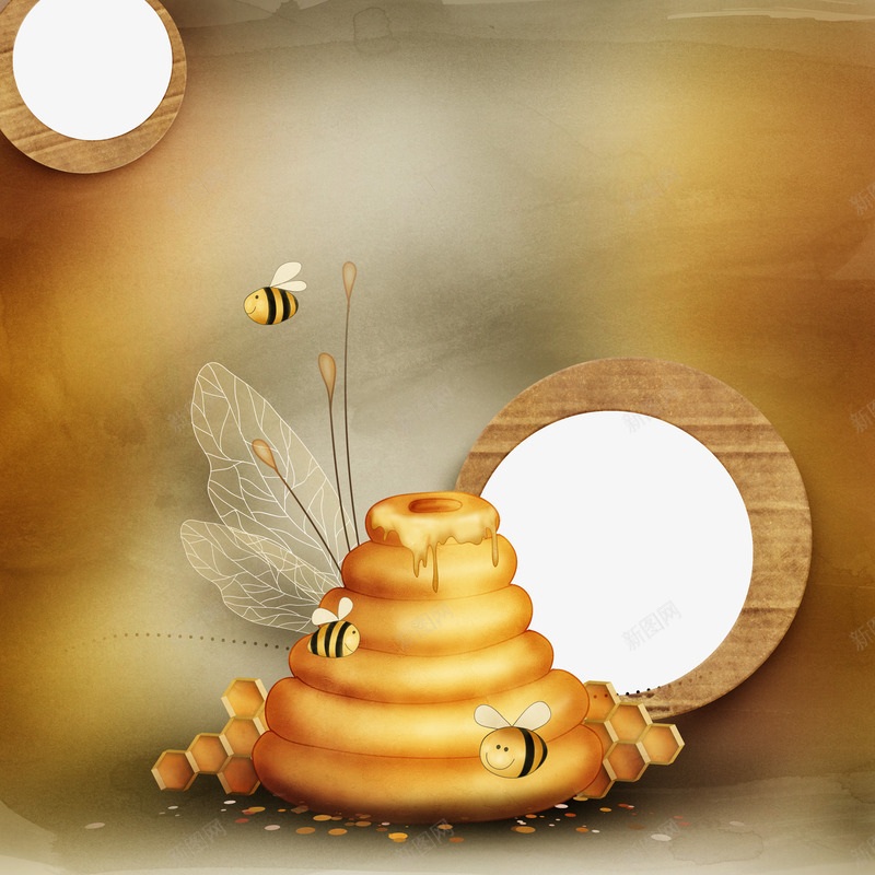 影楼后期蜜蜂边框png免抠素材_新图网 https://ixintu.com 卡通 手绘 榛勮壊 蜜蜂边框 鍗 鎵嬬粯 铚滆渹杈规 黄色
