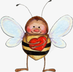 卡通爱心抱枕小蜜蜂素材