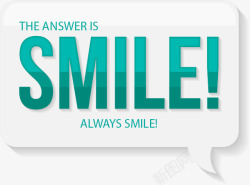 SMILE绿色微笑对话框矢量图高清图片