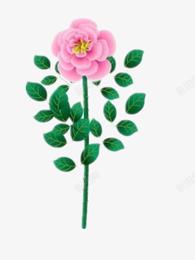 绽放的月季花片png免抠素材_新图网 https://ixintu.com 卡通 植物 粉色 装饰