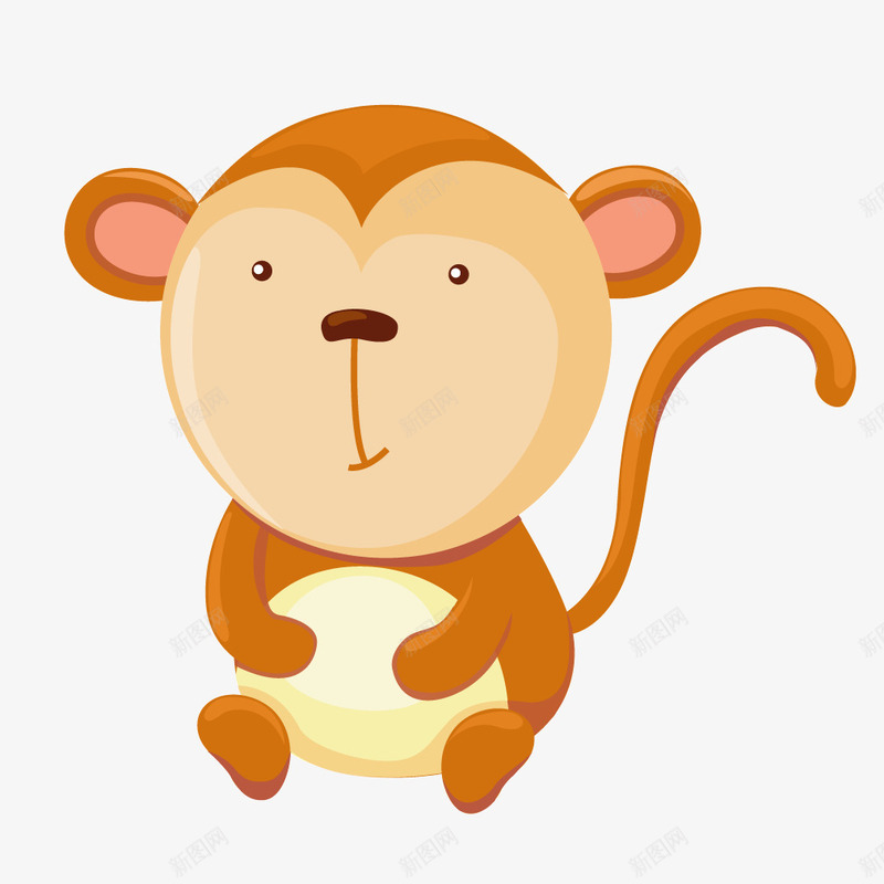 黄色卡通动物可爱猴子png免抠素材_新图网 https://ixintu.com 动物 卡通 可爱 猴子 黄色