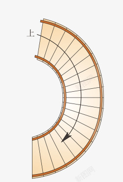 彩平图户型图半圆楼梯素材