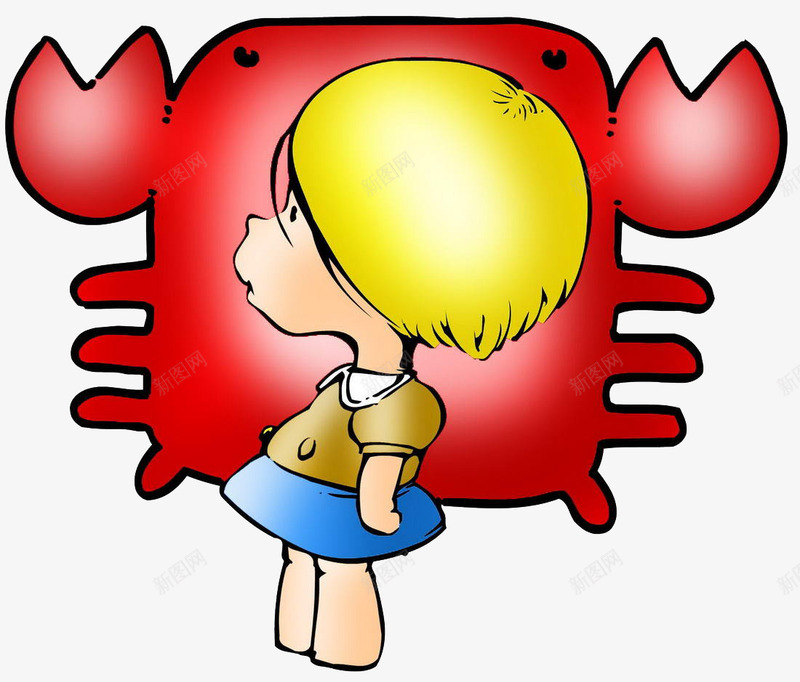 插画画女孩png免抠素材_新图网 https://ixintu.com 人物 动物 卡通 小女孩 小妹妹 手绘 螃蟹