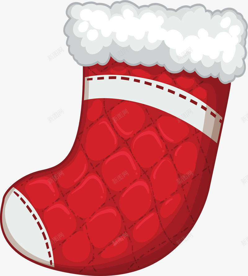 保暖圣诞袜png免抠素材_新图网 https://ixintu.com 加棉圣诞袜 圣诞袜 棉袜子 矢量png 红色袜子 袜子