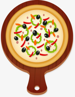 板块上的披萨圆盘上的披萨矢量图高清图片