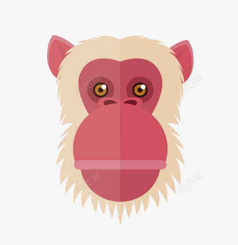 猴子头像png免抠素材_新图网 https://ixintu.com 猴子插画 红色