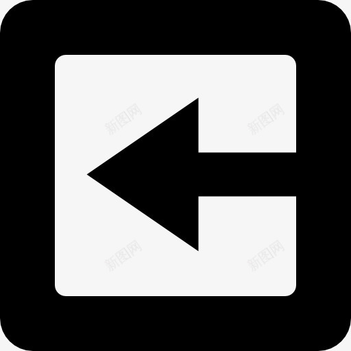 背左箭头符号在方形轮廓图标png_新图网 https://ixintu.com 回来 左 广场 箭 象征 轮廓 邮箱