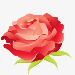 卡通红色的玫瑰花矢量图素材