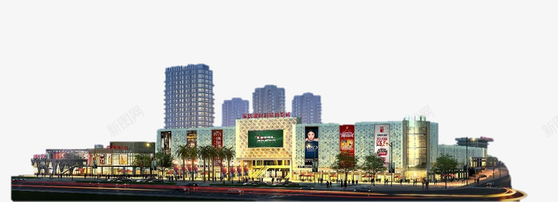 城市夜景png免抠素材_新图网 https://ixintu.com 城市夜景 城市建筑 房子 背景装饰 高楼大厦