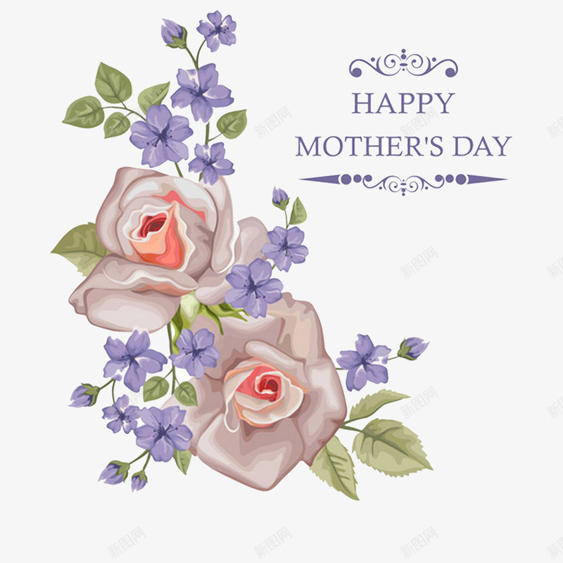 母亲节花卉元素标签png免抠素材_新图网 https://ixintu.com 标签 母亲节 节日标签 花卉