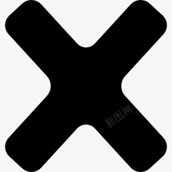 交叉x圆形的黑色十字架图标高清图片