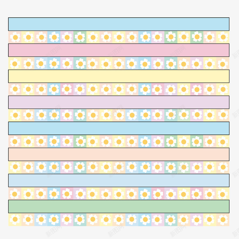 表格信纸矢量图ai免抠素材_新图网 https://ixintu.com 儿童 卡通表格 彩色 矢量图 花花 表格配色 配色表格