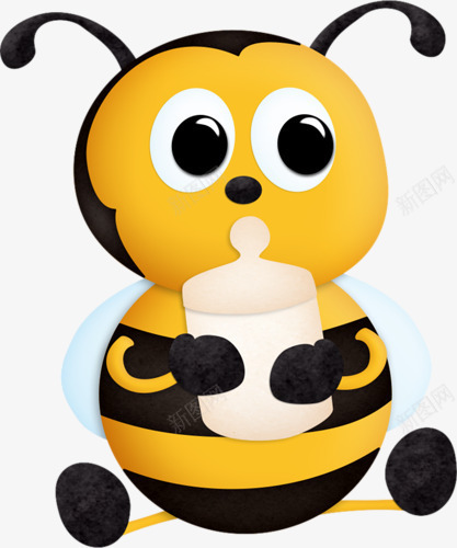 吃奶的小蜜蜂png免抠素材_新图网 https://ixintu.com 儿童 勤劳的小蜜蜂 卡通 小精灵 童话 蜜蜂 黄色