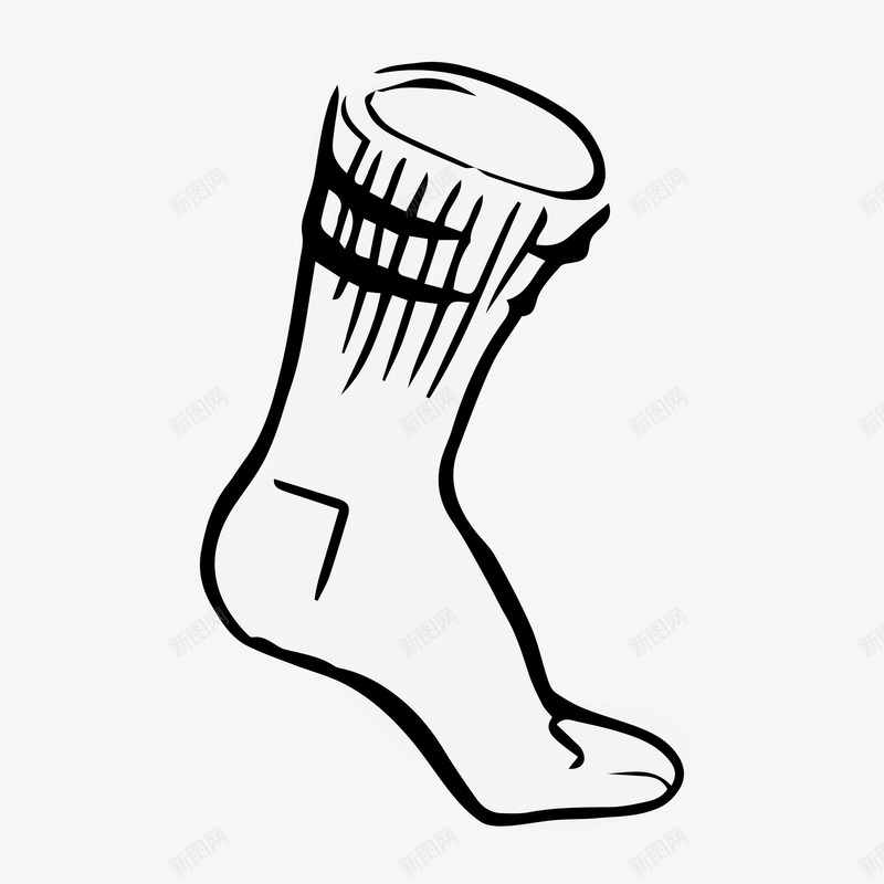 手绘白色袜子矢量图图标eps_新图网 https://ixintu.com 免扣PNG 创意 扁平 时尚 白色 袜子 运动 矢量图