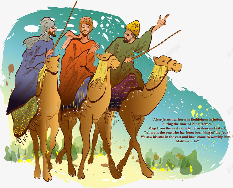 骑骆驼的人png免抠素材_新图网 https://ixintu.com 动物 卡通手绘 沙漠动物 驼峰 驼队 骆驼 骑骆驼