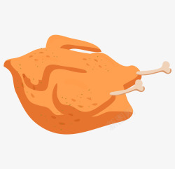 彩色烤鸭卡通手绘彩色烤鸭插图矢量图高清图片