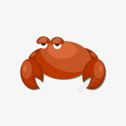 瞪着眼睛的红色螃蟹素材