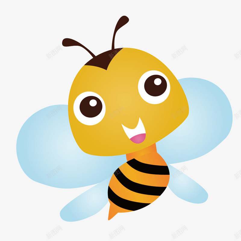 卡通大翅膀小蜜蜂png免抠素材_新图网 https://ixintu.com 卡通大翅膀蜜蜂 卡通小蜜蜂 矢量蜜蜂 蜜蜂