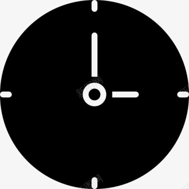 黑色圆形时钟图标图标