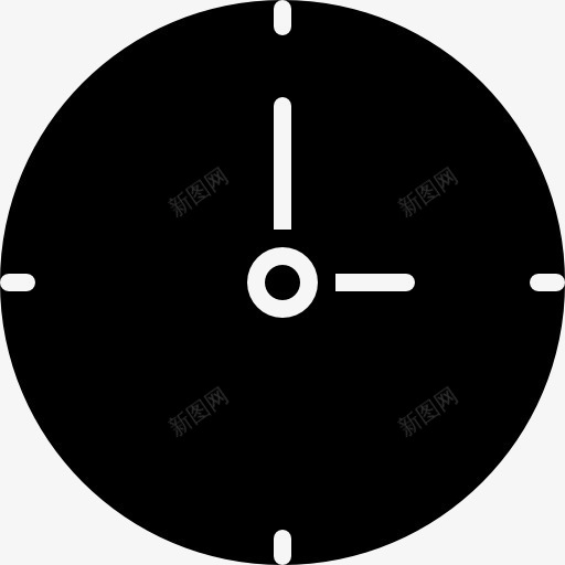 黑色圆形时钟图标png_新图网 https://ixintu.com 圆形 圆形时钟 填充圆形 工具 接口 时钟 时间 黑