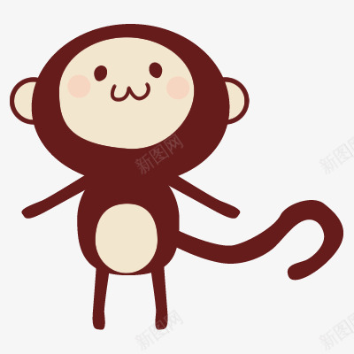 可爱猴子png免抠素材_新图网 https://ixintu.com 卡通猴 手绘猴 棕色猴
