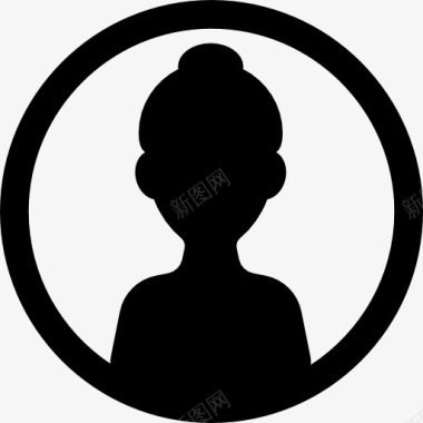 女性的化身圆图标图标