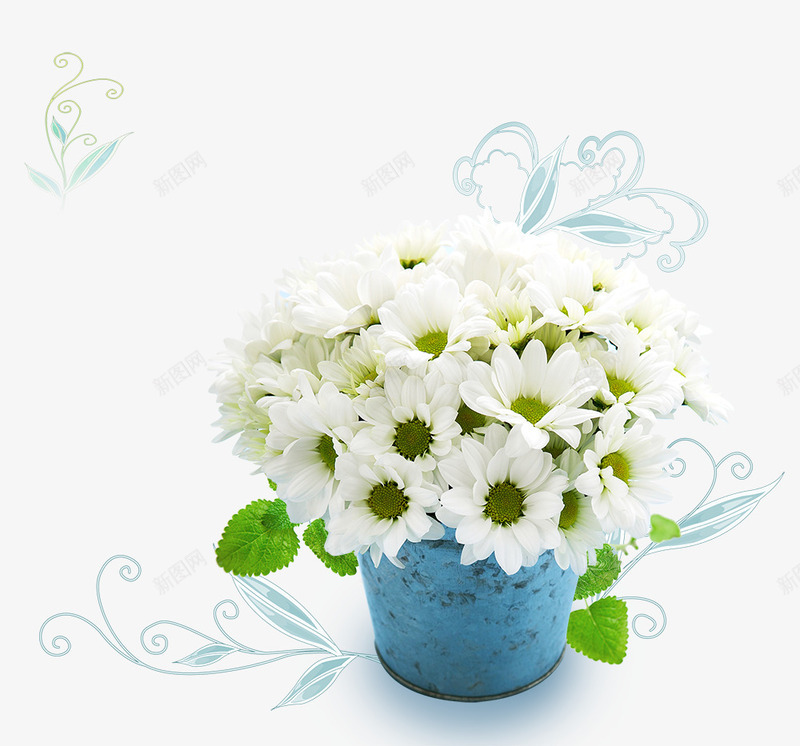 白色花朵摆件png免抠素材_新图网 https://ixintu.com 摆件 白色 花朵