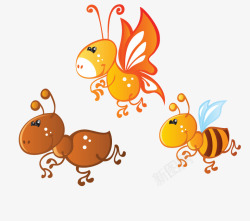 卡通小蜜蜂和蚂蚁素材