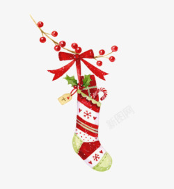 卡通圣诞礼物袜子吊饰素材