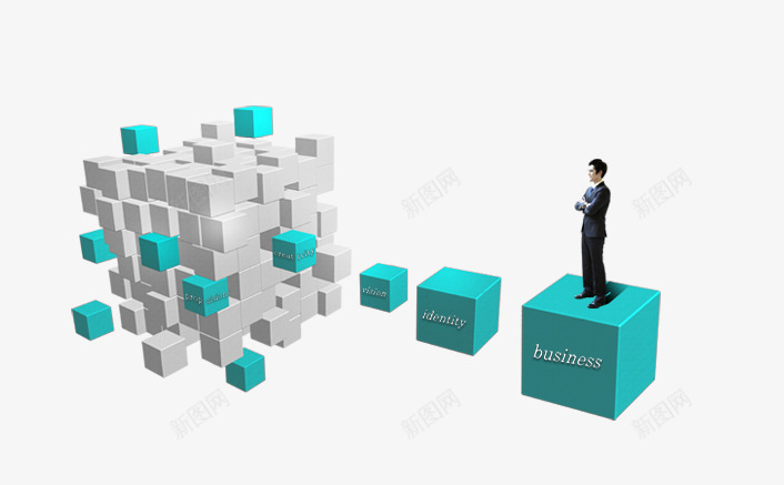 站在方框上的人png免抠素材_新图网 https://ixintu.com 人 商务 方框