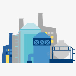 智能工厂蓝色的扁平智能工厂矢量图高清图片