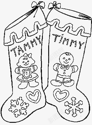 两个可爱袜子简笔画装饰图png免抠素材_新图网 https://ixintu.com 可爱 圣诞 简笔画 节日 装饰图