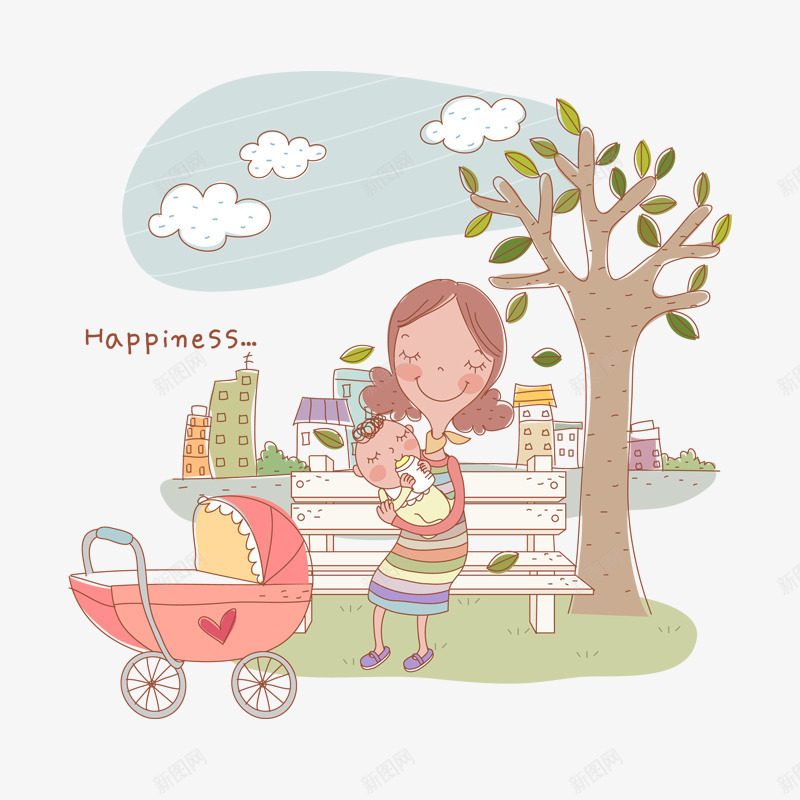 母亲儿童png免抠素材_新图网 https://ixintu.com 妈妈和儿子手绘 彩色 手绘 母子