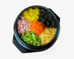 美味韩式砂锅拌饭素材