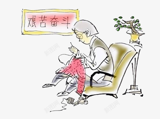 母亲png免抠素材_新图网 https://ixintu.com 慈母手中线 手绘 母亲 裁缝