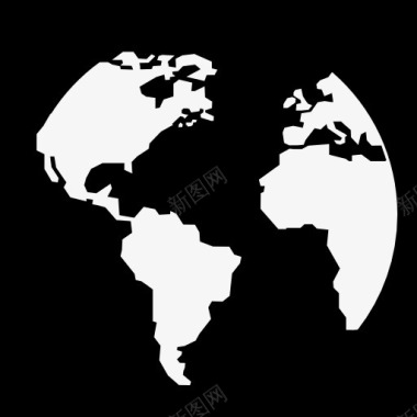 地球大陆的形状在一个广场的圆形图标图标