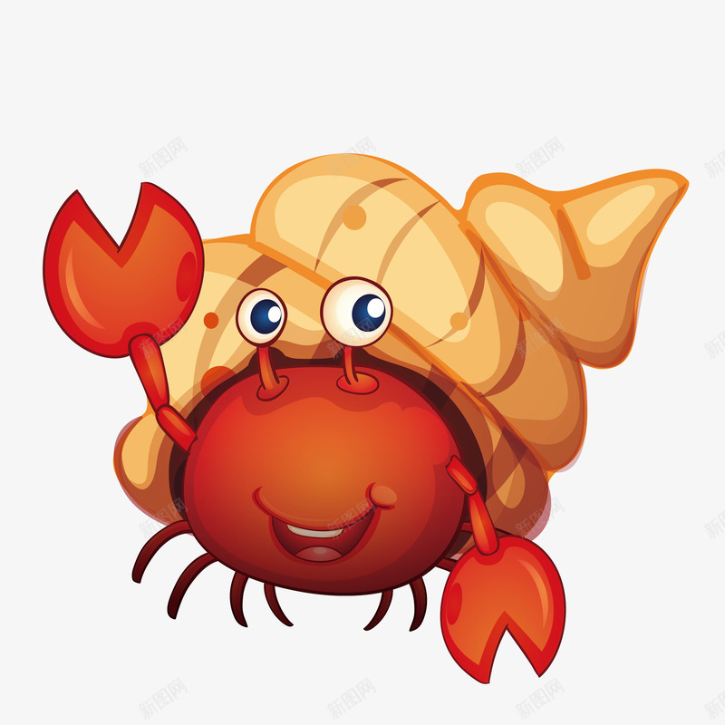 卡通螃蟹png免抠素材_新图网 https://ixintu.com png图形 png装饰 动物 卡通 螃蟹 装饰