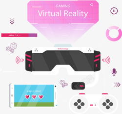 虚拟现实游戏机白色虚拟游戏设备产品高清图片