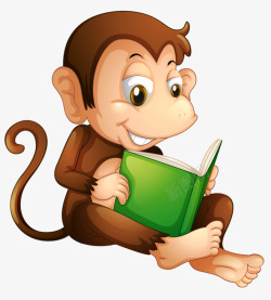 看书的猴子素材